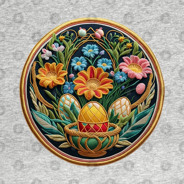 Easter Eggs Embroidered Patch by Xie
